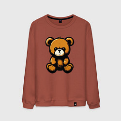 Свитшот хлопковый мужской Тедди медведь, цвет: кирпичный