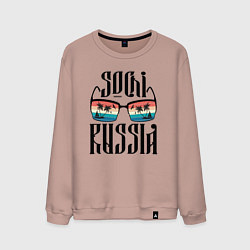 Свитшот хлопковый мужской Сочи курорт России, цвет: пыльно-розовый