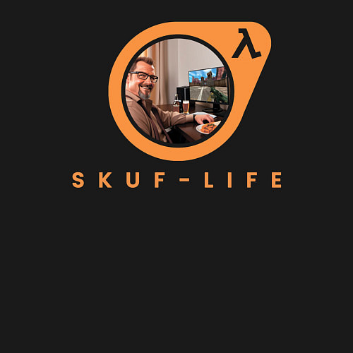 Мужской свитшот Скуф лайф / Черный – фото 3