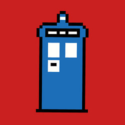 Свитшот хлопковый мужской Tardis pixels, цвет: красный — фото 2