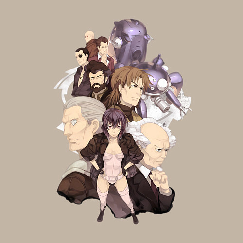 Мужской свитшот Призрак в доспехах Мотоко Кусанаги / Миндальный – фото 3