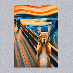 Свитшот хлопковый мужской Белка кричит - мем нейросеть, цвет: меланж — фото 2