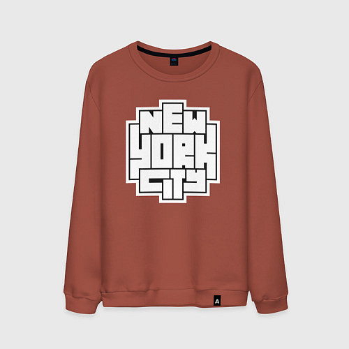 Мужской свитшот Нью-Йорк город / Кирпичный – фото 1