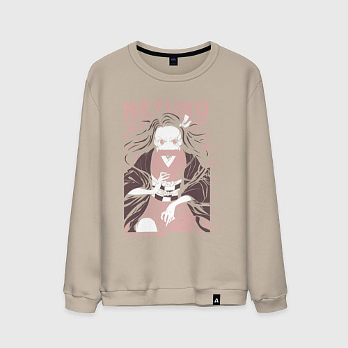 Мужской свитшот Demon slayer Nezuko pinck / Миндальный – фото 1