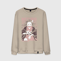 Свитшот хлопковый мужской Demon slayer Nezuko pinck, цвет: миндальный