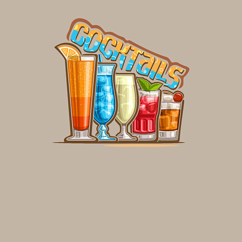 Мужской свитшот Красочные коктейли / Миндальный – фото 3