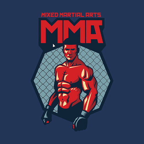 Мужской свитшот MMA warrior / Тёмно-синий – фото 3