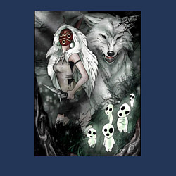 Свитшот хлопковый мужской Принцесса Мононоке духи, цвет: тёмно-синий — фото 2