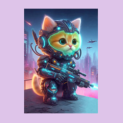 Свитшот хлопковый мужской Cool kitten - special cyberforces, цвет: лаванда — фото 2