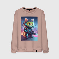 Свитшот хлопковый мужской Cool kitten - special cyberforces, цвет: пыльно-розовый