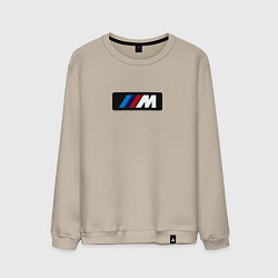 Свитшот хлопковый мужской BMW logo sport steel, цвет: миндальный