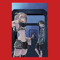 Свитшот хлопковый мужской Песнь ночных сов Ко Ямори, цвет: красный — фото 2