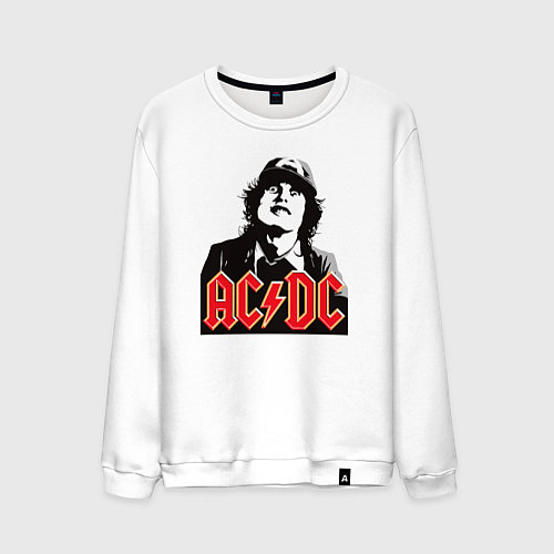 Мужской свитшот ACDC Angus Young rock / Белый – фото 1