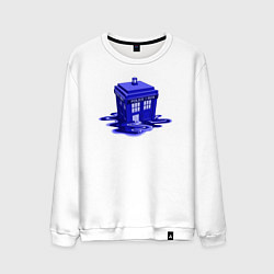 Свитшот хлопковый мужской Tardis ink, цвет: белый