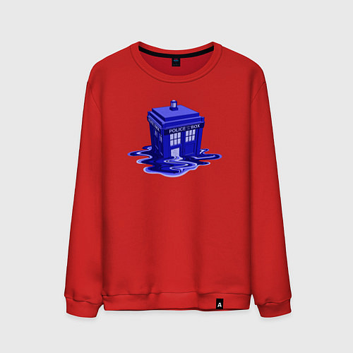 Мужской свитшот Tardis ink / Красный – фото 1