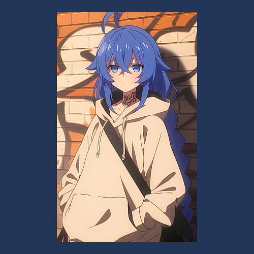 Мужской свитшот Реинкарнация безработного Рокси Мигурдия арт / Тёмно-синий – фото 3