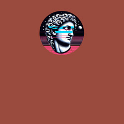 Свитшот хлопковый мужской Голова древней статуи vaporwave, цвет: кирпичный — фото 2