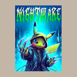 Свитшот хлопковый мужской Pikachu - nightmare ai art fantasy, цвет: миндальный — фото 2