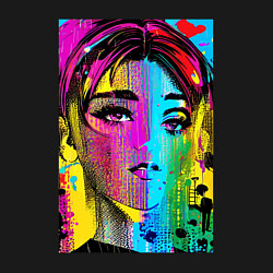 Свитшот хлопковый мужской Портрет девушки - нейросеть, цвет: черный — фото 2