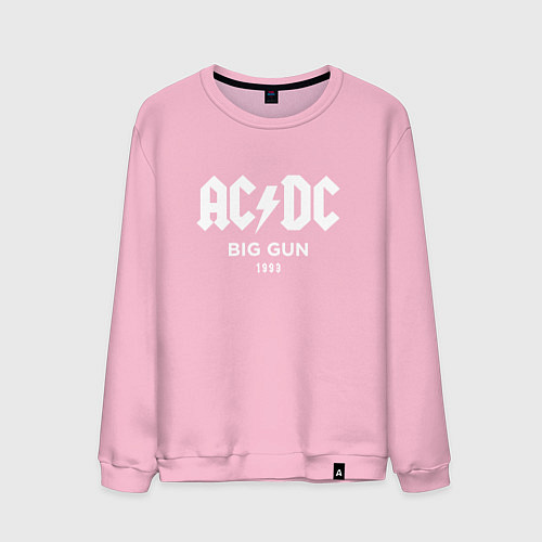 Мужской свитшот AC DC - Big gun 1993 / Светло-розовый – фото 1