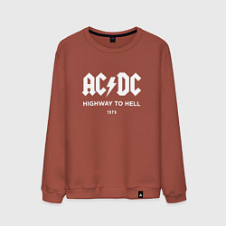 Свитшот хлопковый мужской AC DC - Highway to hell 1979, цвет: кирпичный