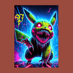 Свитшот хлопковый мужской Pikachu - nightmare ai art fantasy, цвет: кирпичный — фото 2