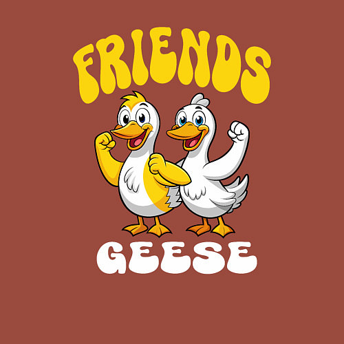 Мужской свитшот Гуси два веселых друга / Кирпичный – фото 3