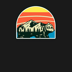 Свитшот хлопковый мужской Медведь и горы, цвет: черный — фото 2