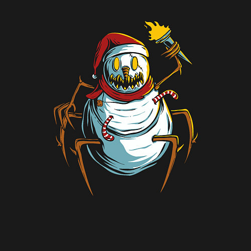 Мужской свитшот Паук снеговик / Черный – фото 3