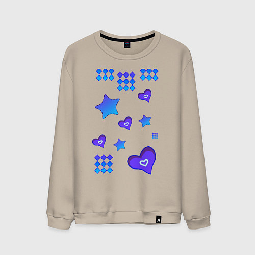 Мужской свитшот Фигурный рисунок / Миндальный – фото 1