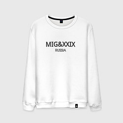 Свитшот хлопковый мужской Миг29 самолёт, цвет: белый