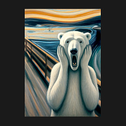 Свитшот хлопковый мужской Полярный медведь кричит на картине Эдварда Мунка, цвет: черный — фото 2