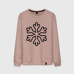 Свитшот хлопковый мужской Снежинка, цвет: пыльно-розовый