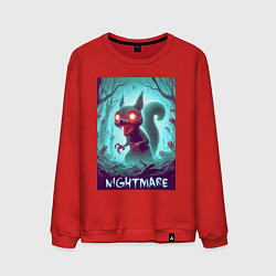 Свитшот хлопковый мужской Terrible squirrel - nightmare, цвет: красный