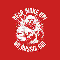 Свитшот хлопковый мужской Медведь проснулся, цвет: красный — фото 2