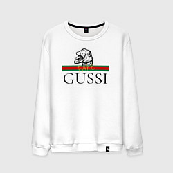 Свитшот хлопковый мужской Гусси - фэйк, цвет: белый