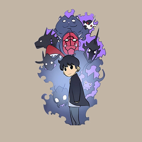 Мужской свитшот Поднятие уровня в одиночку Джину Сон охотник / Миндальный – фото 3