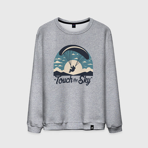 Мужской свитшот Полет на параплане экстремальный спорт ретро / Меланж – фото 1