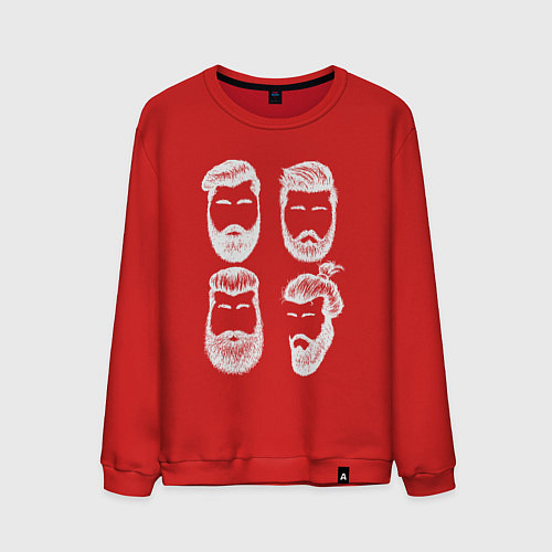 Мужской свитшот Бородатые / Красный – фото 1