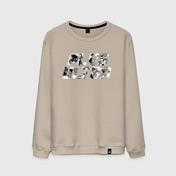 Свитшот хлопковый мужской Моя геройская академия Идзуку Мидория плюс ультра, цвет: миндальный