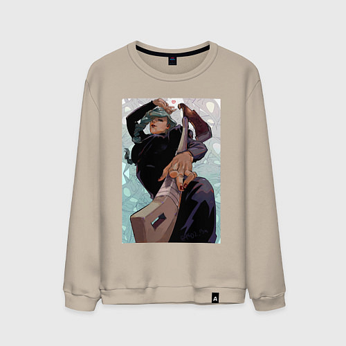 Мужской свитшот Магическая битва Маки Дзэнин / Миндальный – фото 1