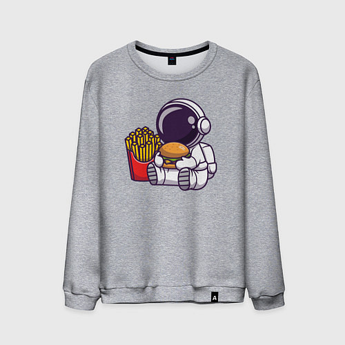 Мужской свитшот Голодный космонавт / Меланж – фото 1