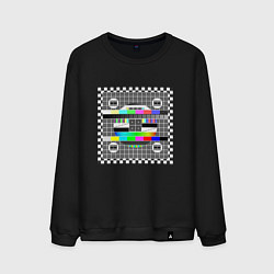 Свитшот хлопковый мужской Настроечная тв таблица, цвет: черный