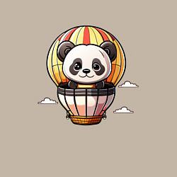 Свитшот хлопковый мужской Панда на воздушном шаре, цвет: миндальный — фото 2