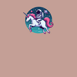 Свитшот хлопковый мужской Космонавт верхом на мультяшном единороге, цвет: пыльно-розовый — фото 2