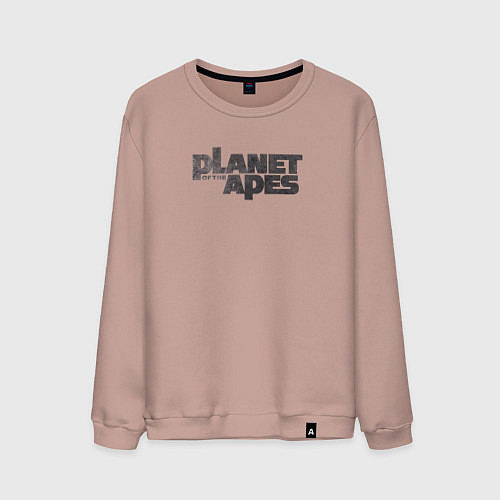 Мужской свитшот Planet of the apes logo / Пыльно-розовый – фото 1