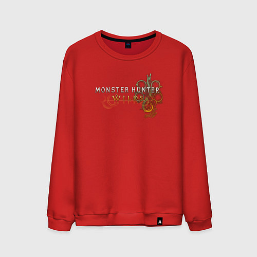 Мужской свитшот Monster hunter wilds logo / Красный – фото 1