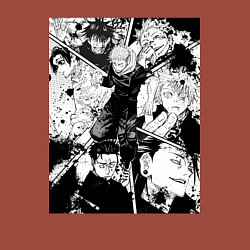 Свитшот хлопковый мужской Магическая битва Юдзи Итадори Мэгуми Фусигуро, цвет: кирпичный — фото 2