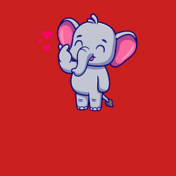 Свитшот хлопковый мужской Влюблённый слонёнок, цвет: красный — фото 2