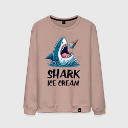 Мужской свитшот Shark ice cream - ai art